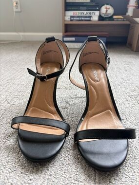Lane Bryant Black Strappy Ankle Strap Heels